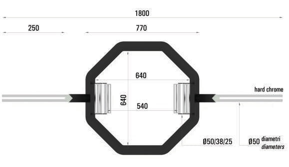 TOORX Hex Bar Trigrip mit drei Griffpaaren OSB-PRO