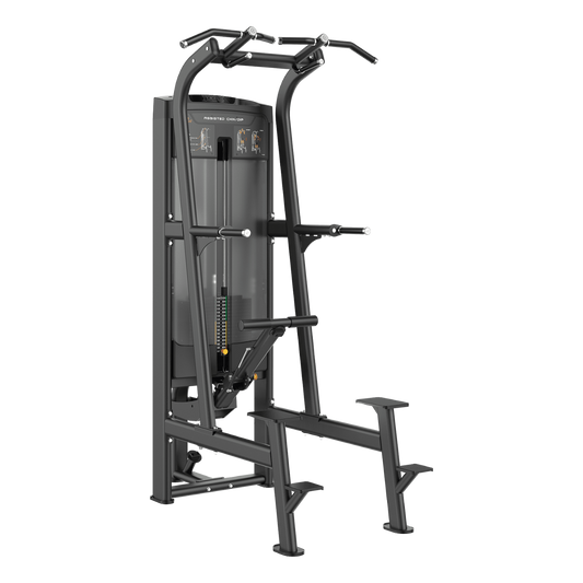 TOORX Klimmzug- und Dipmaschine mit Gewichtsunterstützung, 90 kg Steckgewicht PLX-8400