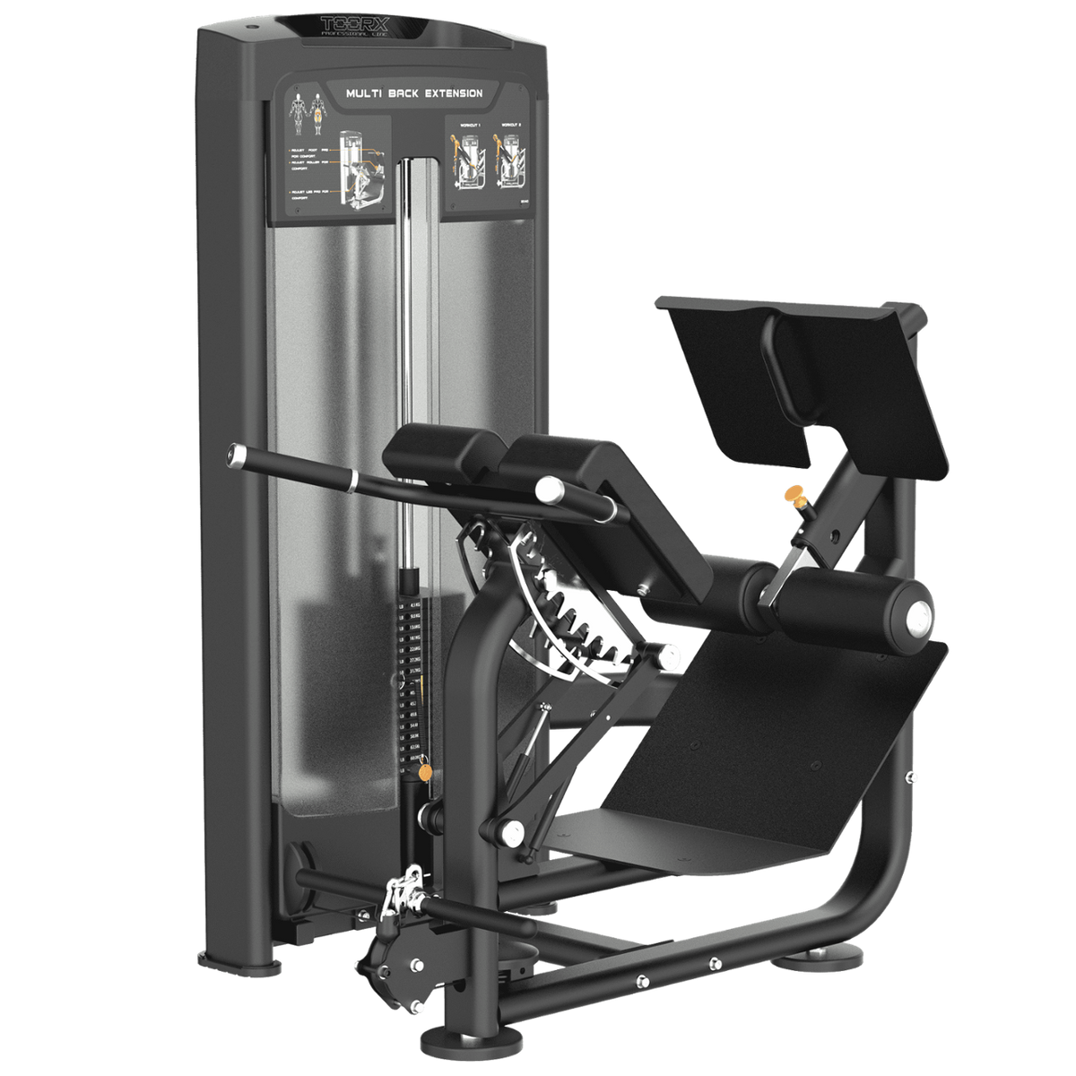 TOORX Rückenstrecker 45° (Dual Hyperextension) mit 80 kg Steckgewicht PLX-9050