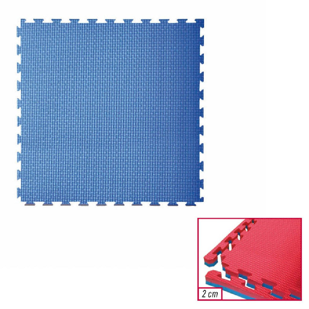 TOORX Tatami-Matten EVA 100 × 100 cm – Ausführung: 2 cm · Rot/Blau