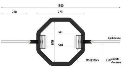 TOORX Hex Bar Trigrip mit drei Griffpaaren OSB-PRO